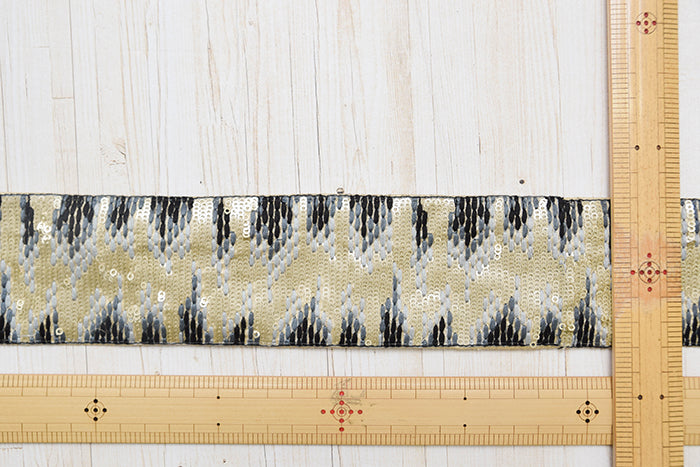 Indian Embroidered Ribbon, [Approx. 60mm Width] - nomura tailor