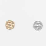 Metal charm round alphabet plate - nomura tailor