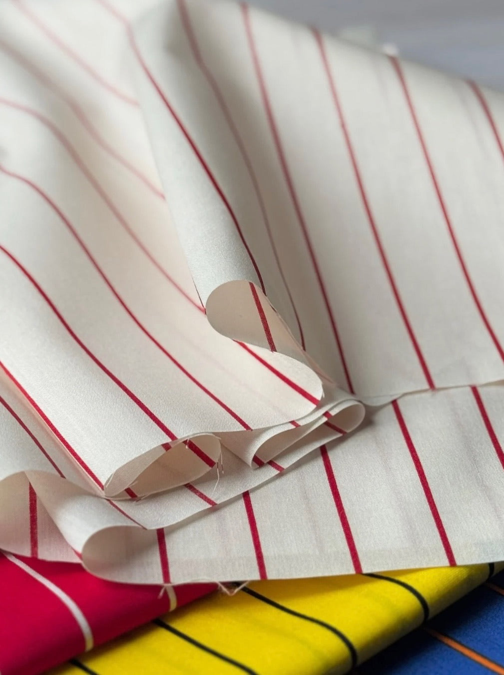 Cotton Broad Fabric - Pencil Stripe - nomura tailor