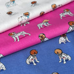 Cotton Broad Printed Fabric SPACE DOGS - nomura tailor