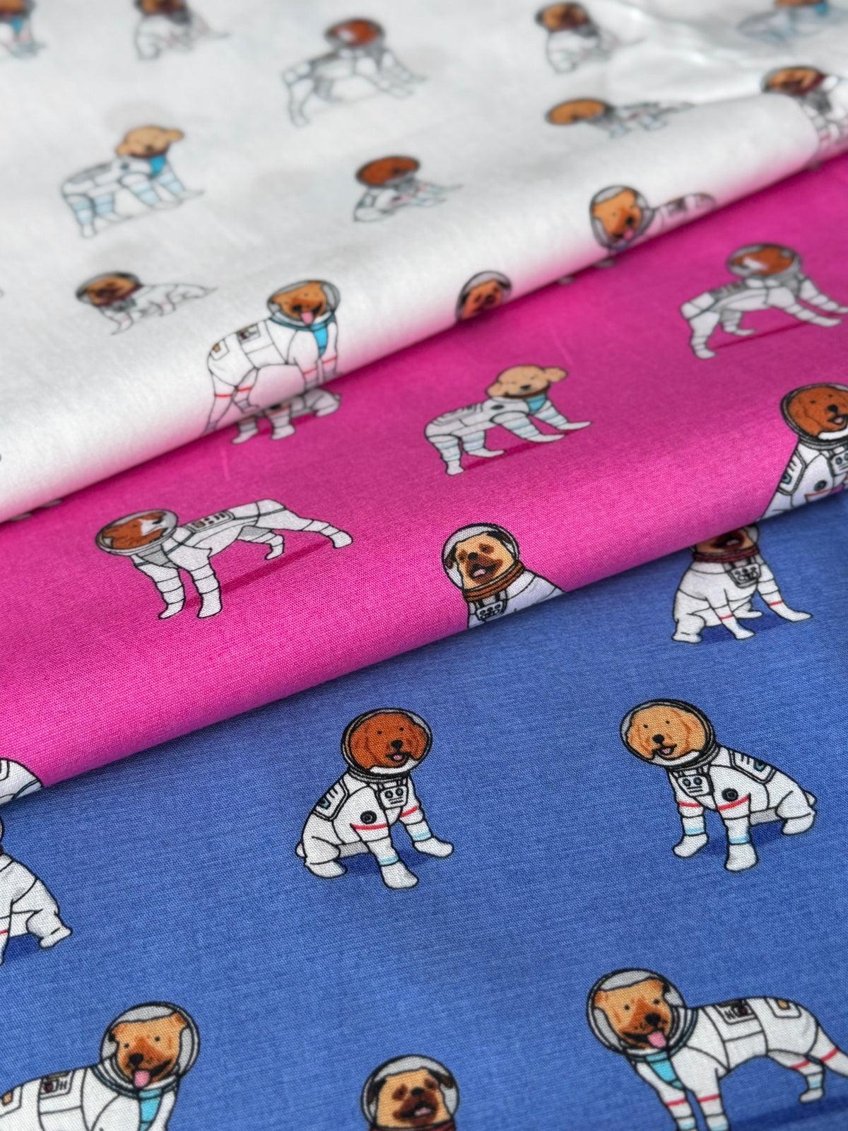 Cotton Broad Printed Fabric SPACE DOGS - nomura tailor