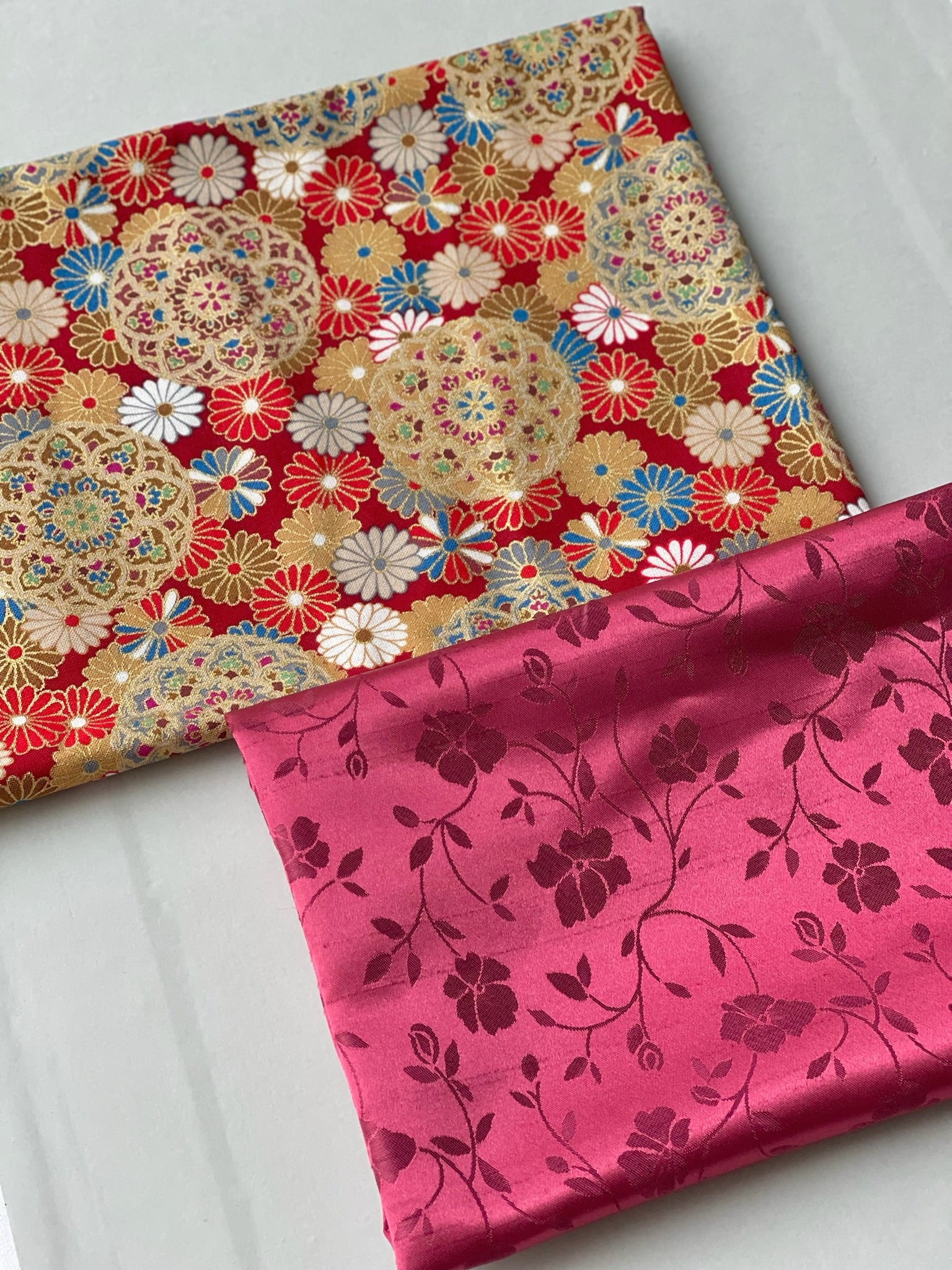 Cotton Muslin Lame (Glitter) Fabric - Chrysanthemum Mandala - nomura tailor