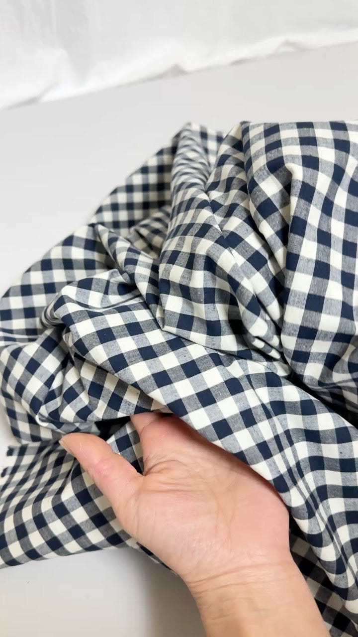 C/L Washed Weather Fabric - Gingham (Medium) - nomura tailor