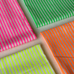 Cotton Oxford Printed Fabric - Fluorescent Stripe - nomura tailor