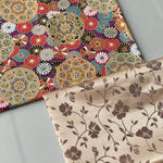 Cotton Muslin Lame (Glitter) Fabric - Chrysanthemum Mandala - nomura tailor