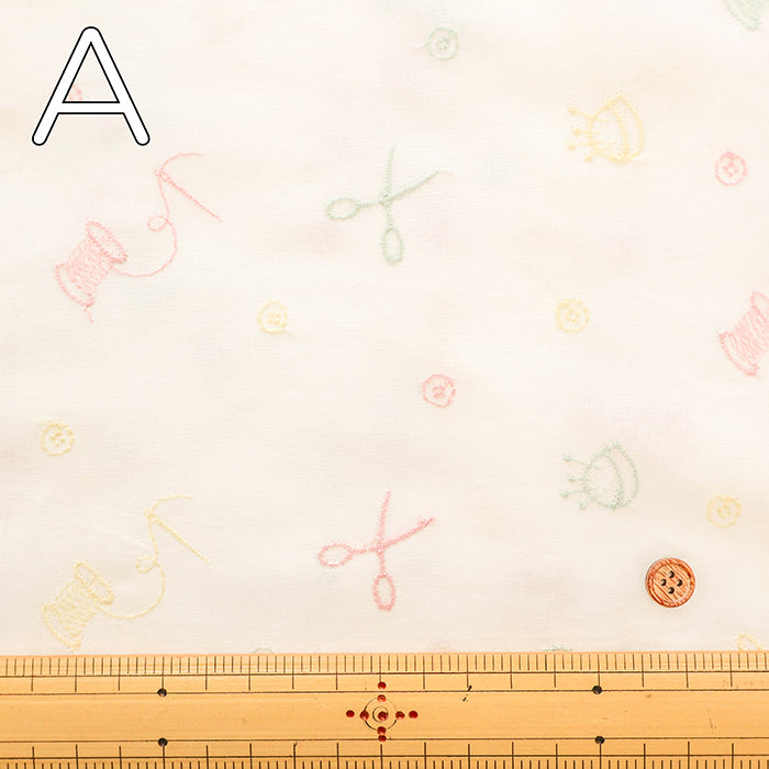 Petite Pique Cotton Cambric Embroidered Fabric Sewing - nomura tailor