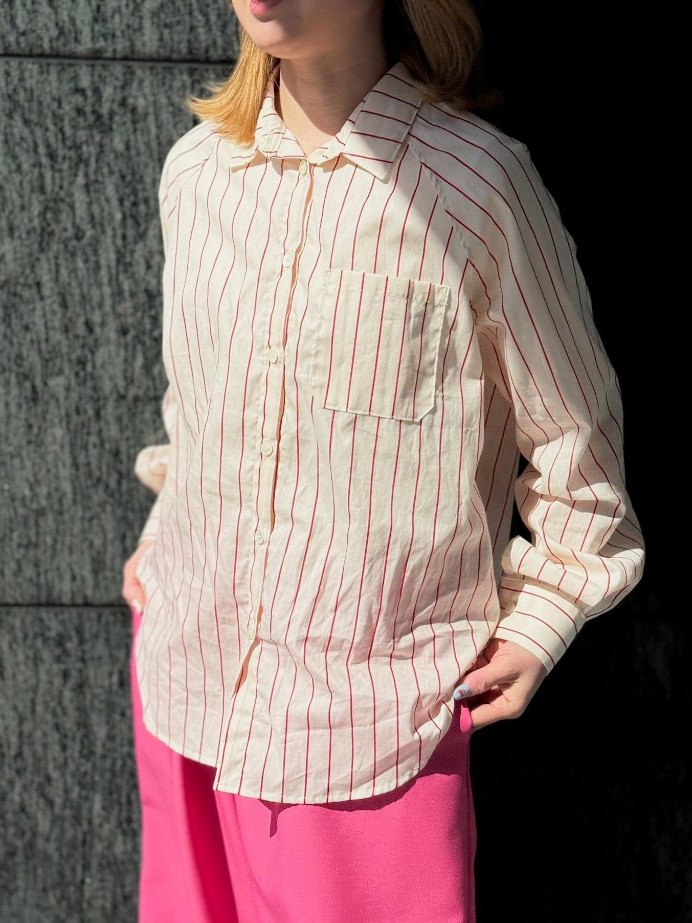 Cotton Broad Fabric - Pencil Stripe - nomura tailor