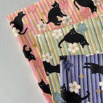 Cotton muslin Print Fabric - Blooming Orchids - Cherry Blossoms, and Cat - nomura tailor