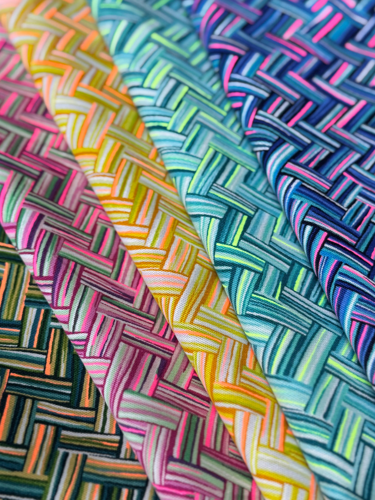 Cotton Oxford Neon Printed Fabric AJIRO - nomura tailor