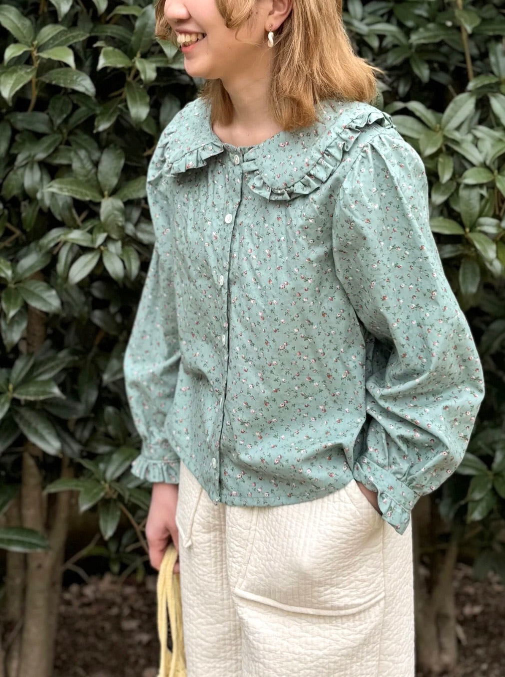 Cotton Sharting Printed Fabric - Mini Flower - nomura tailor