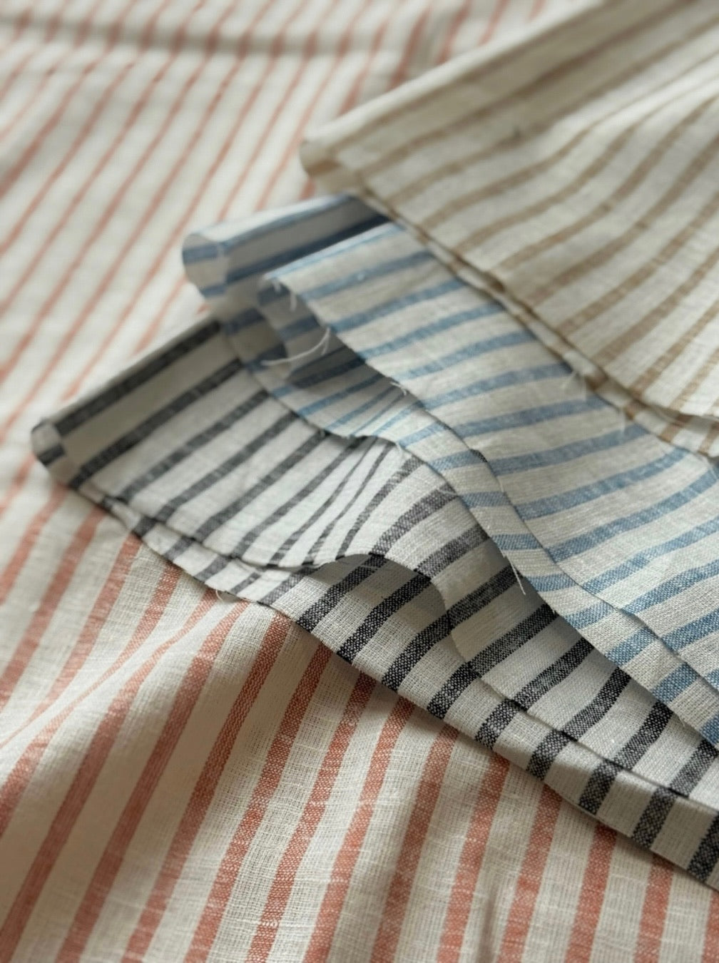 L/P Linen Stripe Fabric - nomura tailor