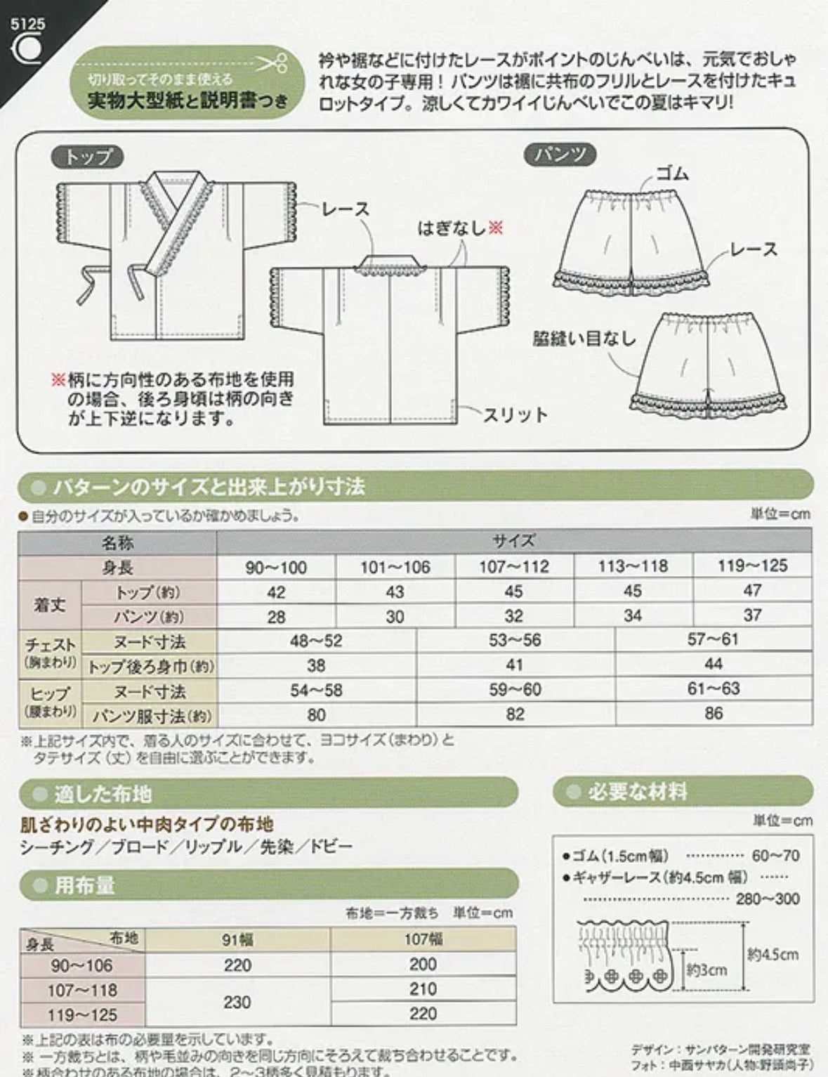 Pattern Paper - Frill Jinbei - nomura tailor