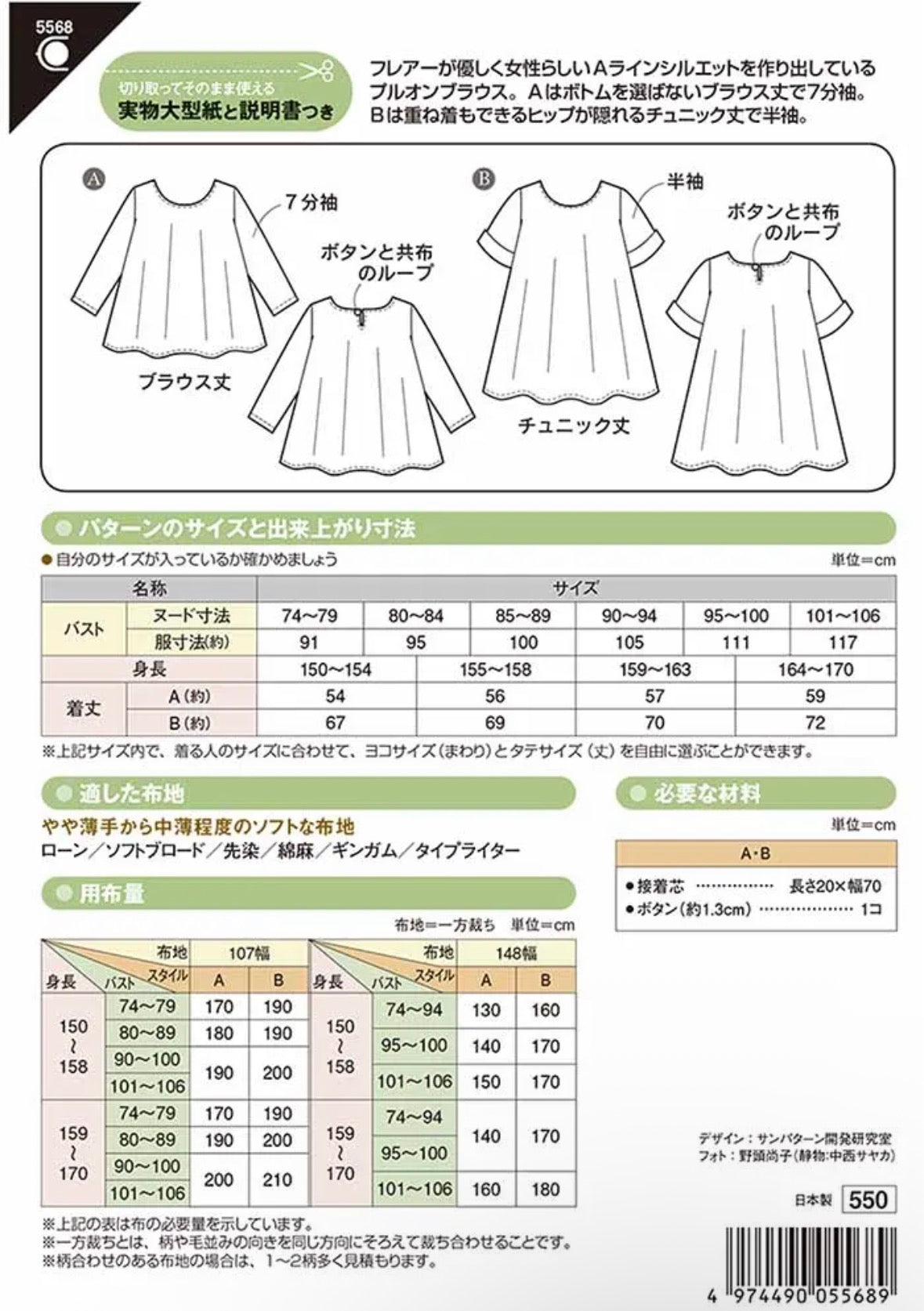 Pattern - Flared Blouse - nomura tailor