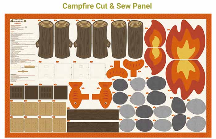 ≪USA Cotton moda THE GREAT OUTDOORS Campfire Panel Pattern [1 pattern, approx. 91cm x 145cm]. - nomura tailor