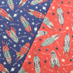 USA Cotton moda BLAST OFF VINTAGE ROCKETS - nomura tailor