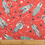 USA Cotton moda BLAST OFF VINTAGE ROCKETS - nomura tailor