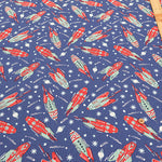 USA Cotton moda BLAST OFF VINTAGE ROCKETS - nomura tailor