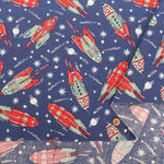 USA Cotton moda BLAST OFF VINTAGE ROCKETS - nomura tailor