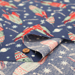 USA Cotton moda BLAST OFF VINTAGE ROCKETS - nomura tailor