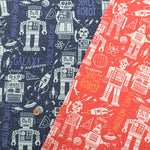 USA Cotton moda BLAST OFF SPACE ROBOTS - nomura tailor