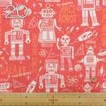 USA Cotton moda BLAST OFF SPACE ROBOTS - nomura tailor