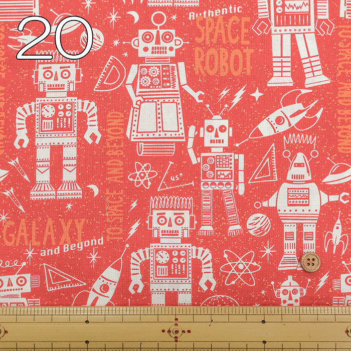 USA Cotton moda BLAST OFF SPACE ROBOTS - nomura tailor