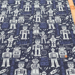 USA Cotton moda BLAST OFF SPACE ROBOTS - nomura tailor