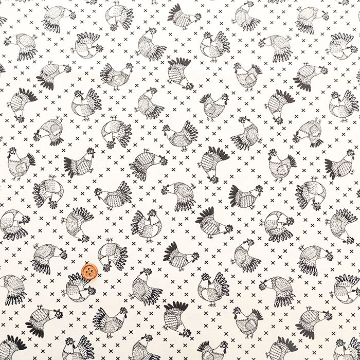 USA Cotton Printed Fabric - moda THE HENHOUSE - nomura tailor