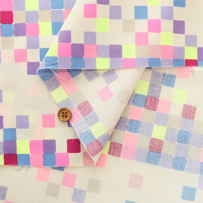 USA Cotton Ruby Star Society GLOW GARDEN PIXELS | nomura tailor