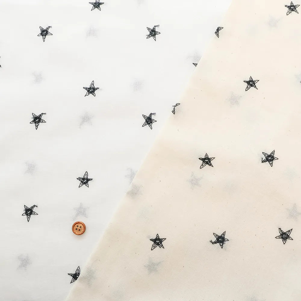 Cotton Cambric Embroidered Fabric - Star - nomura tailor