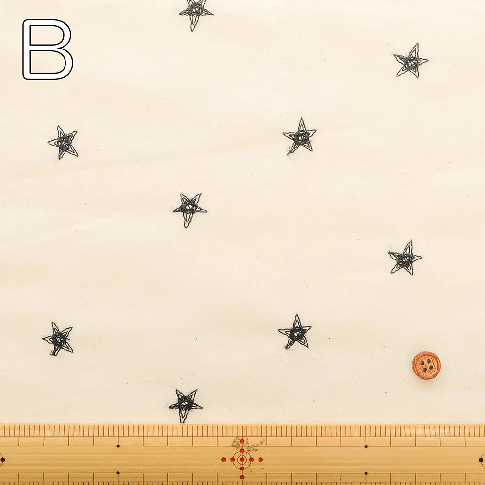 Cotton Cambric Embroidered Fabric - Star - nomura tailor