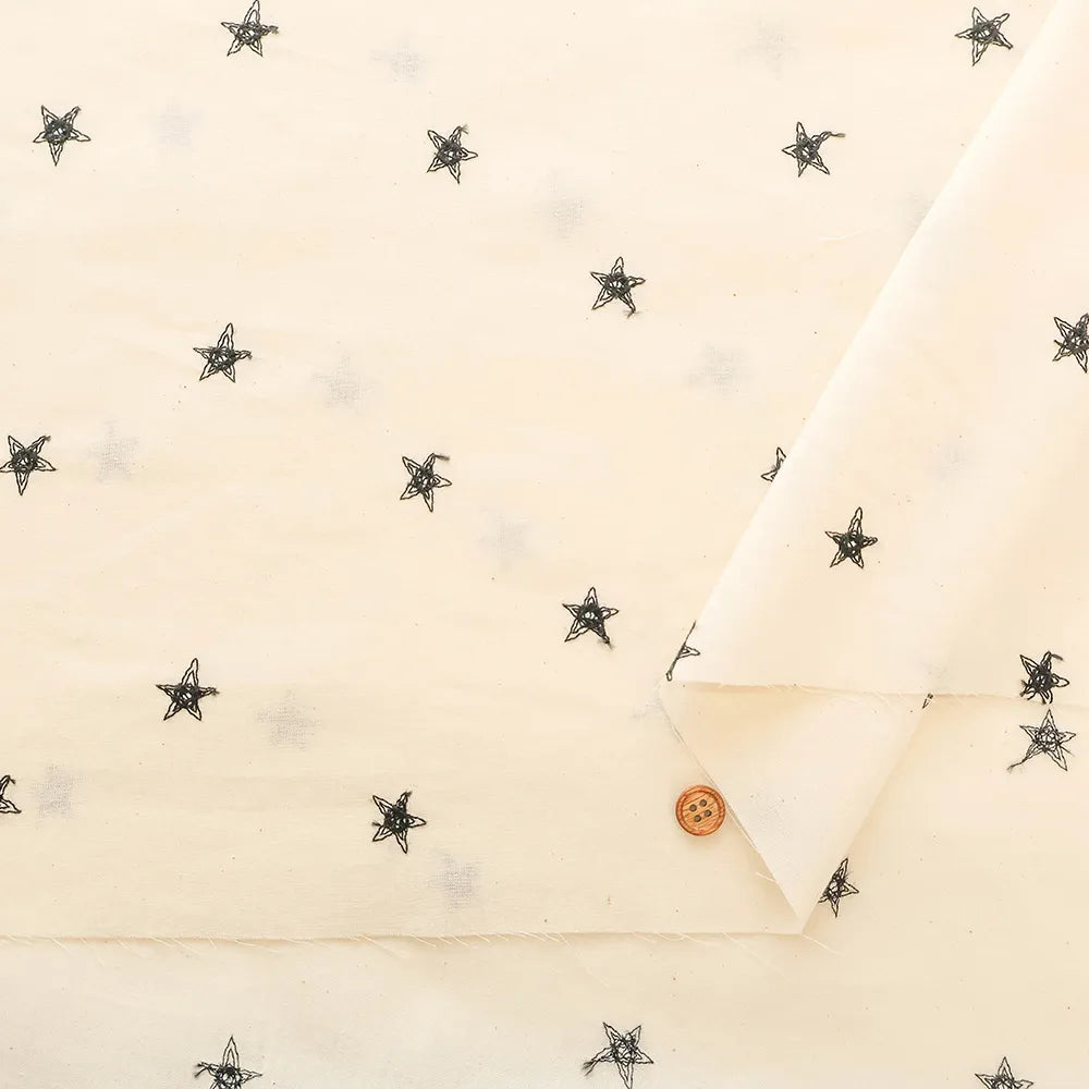 Cotton Cambric Embroidered Fabric - Star - nomura tailor