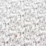 Cotton printed fabric BENARTEX Outline Cats - nomura tailor