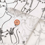 Cotton printed fabric BENARTEX Outline Cats - nomura tailor