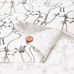 Cotton printed fabric BENARTEX Outline Cats - nomura tailor