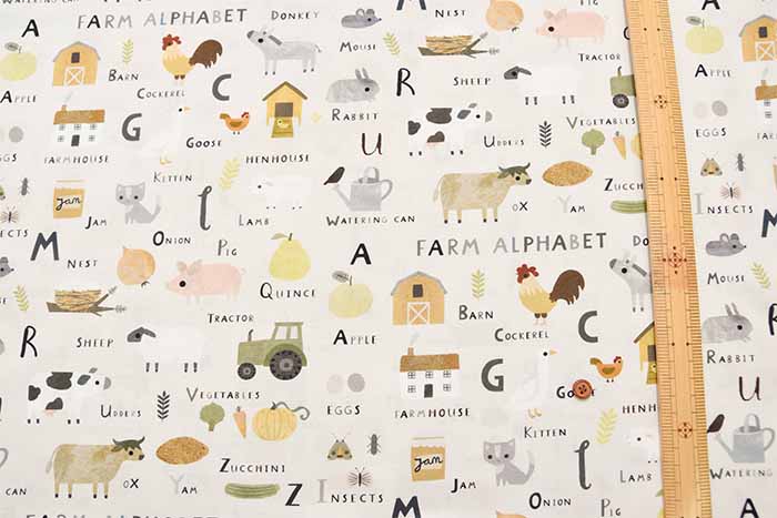 USA Cotton Timeless Treasures FARM ALPHABET - nomura tailor