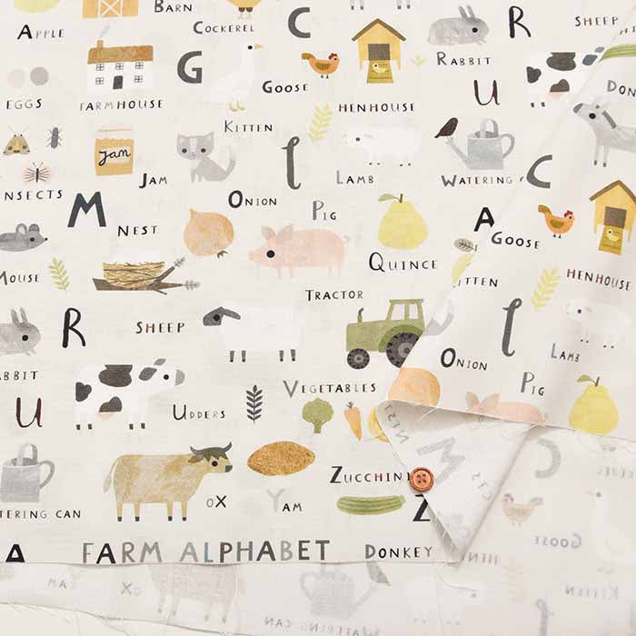 USA Cotton Timeless Treasures FARM ALPHABET - nomura tailor