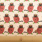 USA Cotton Printed Fabric TIMELESS TREASURE イチゴキャット - nomura tailor