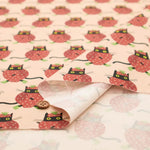 USA Cotton Printed Fabric TIMELESS TREASURE イチゴキャット - nomura tailor