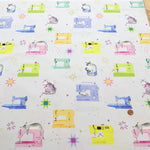 USA Cotton Printed Fabric TIMELESS TREASURE ミシンとネコ - nomura tailor