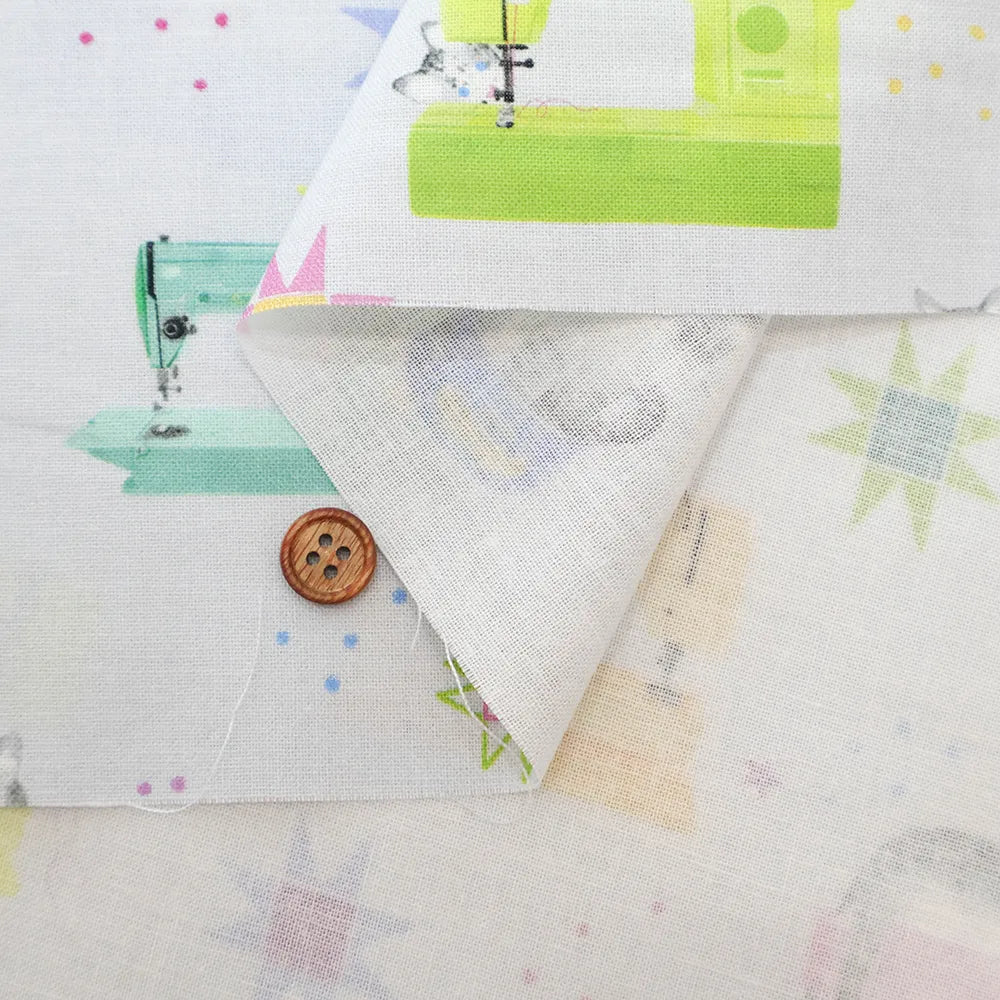 USA Cotton Printed Fabric TIMELESS TREASURE ミシンとネコ - nomura tailor