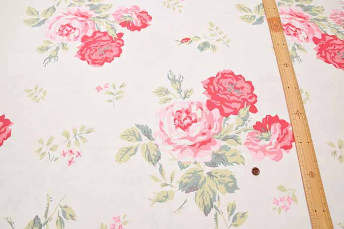 Cotton light canvas fabric ＜Antique Rose Pink> by Cath Kidston - nomura tailor