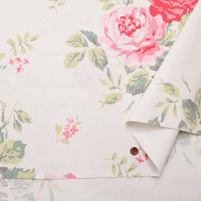 Cotton light canvas fabric ＜Antique Rose Pink> by Cath Kidston - nomura tailor