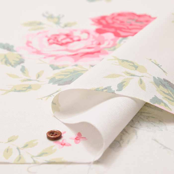 Cotton light canvas fabric ＜Antique Rose Pink> by Cath Kidston - nomura tailor