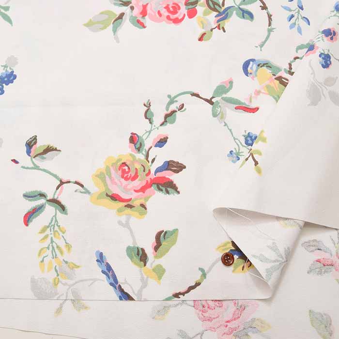 Cotton light canvas fabric <Birds and Roses Multi> by Cath Kidston - nomura tailor