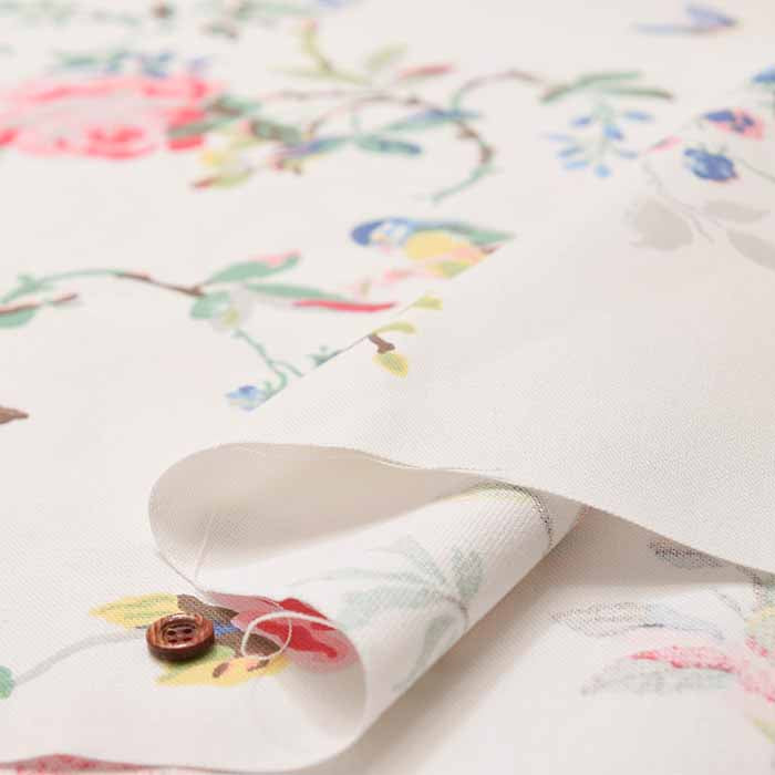 Cotton light canvas fabric <Birds and Roses Multi> by Cath Kidston - nomura tailor