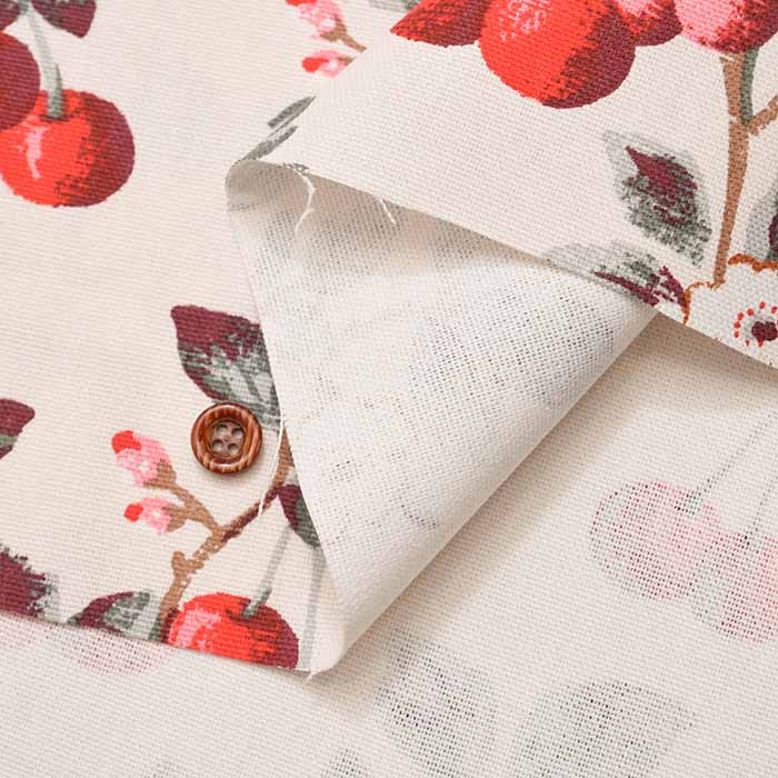 Cotton light canvas fabric <Cherry Sprig Red> by Cath Kidston - nomura tailor