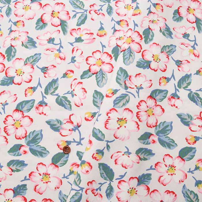 Cotton Light Canvas Fabric ＜Climbing Blossom Blush> by Cath Kidston - nomura tailor