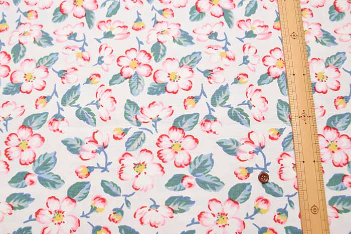 Cotton Light Canvas Fabric ＜Climbing Blossom Blush> by Cath Kidston - nomura tailor