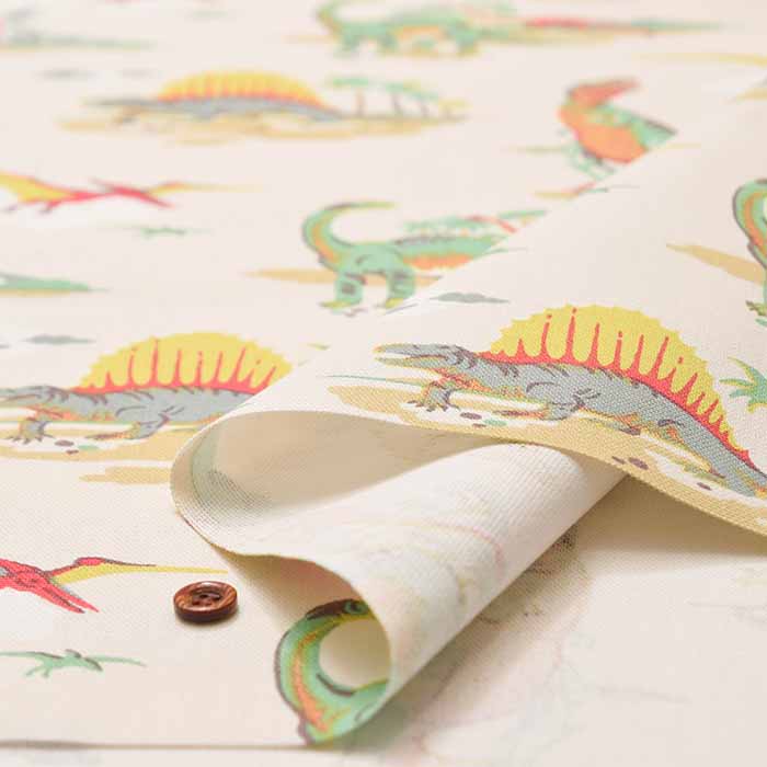 Cotton Light Canvas Fabric <Dino Multi by Cath Kidston - nomura tailor